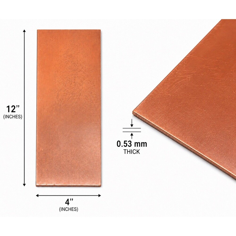 COPPER SHEET PLATE NEW 16Oz/24GA 12"X4"  Thick 110 ALLOY Pure Fine 999 Blanks